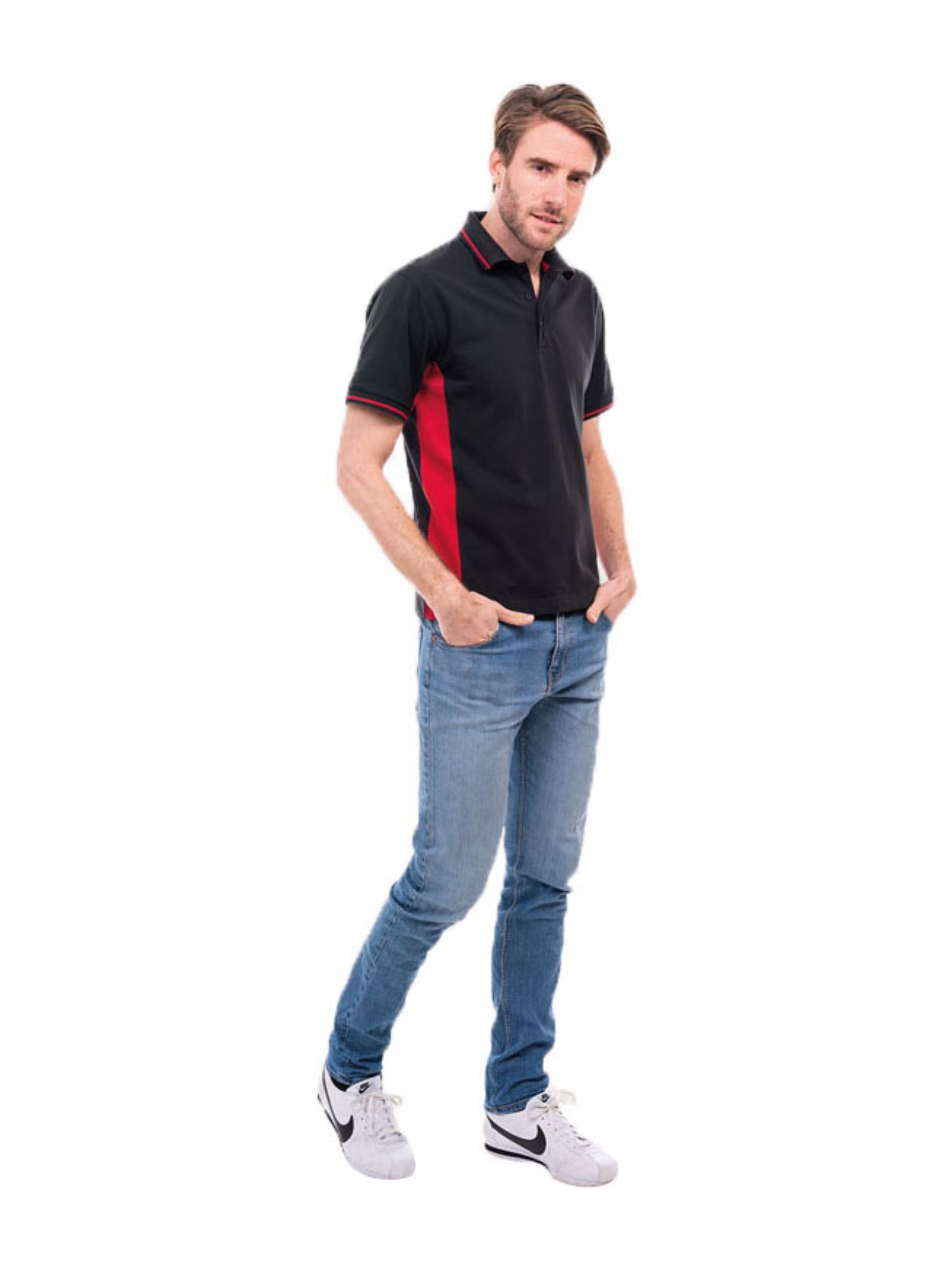 Two tone outlet work polo shirts